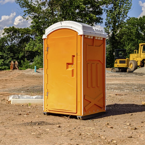 how often are the portable restrooms cleaned and serviced during a rental period in Hillsboro AL